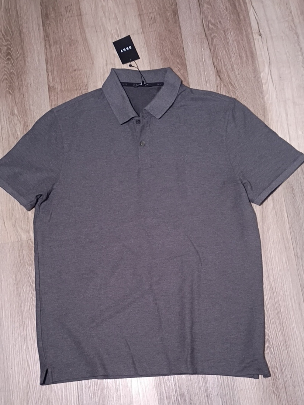 DKNY Men's Charcoal Gray Polo Shirt